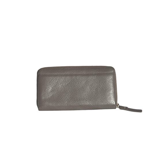 Kate Spade Taupe Pebbled Leather Continental Zip Around Wallet‎ EUC - Picture 2 of 8